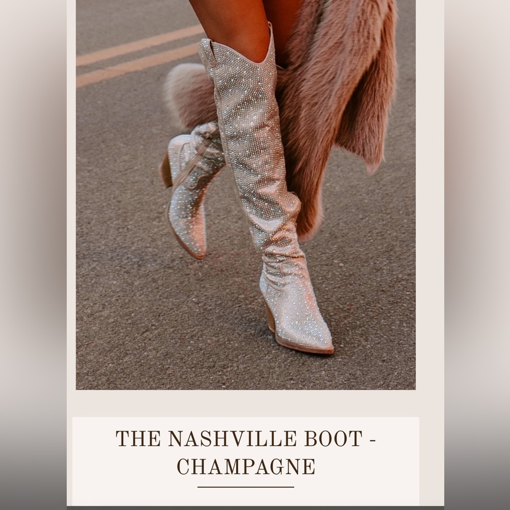 *The Nashville Boot* Black Rhinestone Over the Knee Cowboy Western Boots